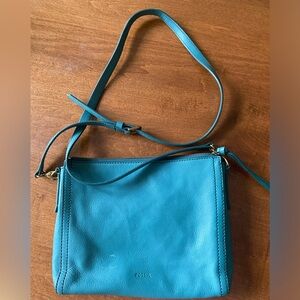 Teal Fossil crossbody